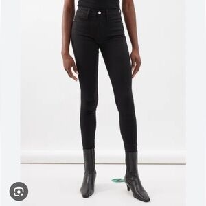 FRAME skinny mid rise black stretch denim